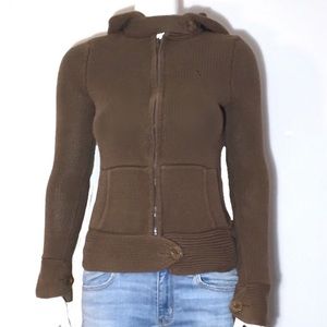 Hurley Zip-Up Knit Hoodie Sweater